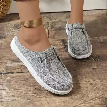 Мода 2024 Весна и Осень Новые Женские Повседневные Туфли Плоские Однотонные Шнуровка Slip-On Универсальные Повседневные Туфли 36 бежевый