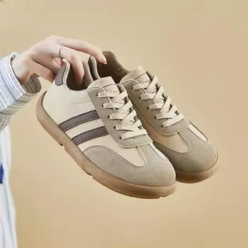 Мода 2024 Весна и Осень Новый Стиль Модные и Универсальные Кроссовки На Плоской Подошве Шнуровка Мягкая Подошва Повседневная Спортивная Обувь Для Женщин 35 серый