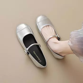 Мода 2024 Весна и осень женская уличная обувь Корейский стиль Женские повседневные туфли Мэри Джейн на плоской подошве Одежда для работы и прогулок Бесплатная доставка 35 чёрный