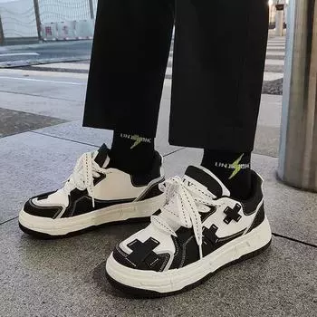 Мода 2024 Весна Новая повседневная спортивная обувь Тренд Модные туфли на толстой подошве 39 белый