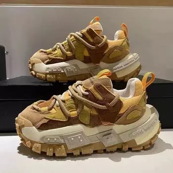 Мода 2024 Весна Новые женские толстые нескользящие кроссовки смешанных цветов Модный тренд Универсальная повседневная женская обувь Zapatillas De Mujer 39