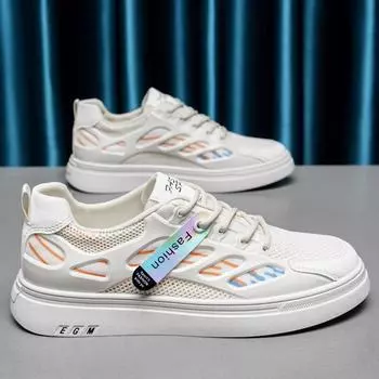 Мода 2024 Весна Новый тренд обуви на плоской подошве Универсальная повседневная нескользящая спортивная модная обувь для учеников средней школы 39 чёрный