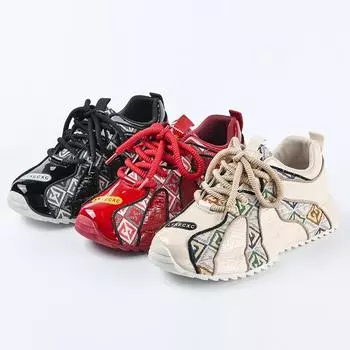 Мода 2024 Весна Осень Новая Универсальная Модная Мужская Повседневная Обувь Кожаная Ткань Цветная Молодежная Китайский Стиль Удобная Спортивная Обувь 38 красный