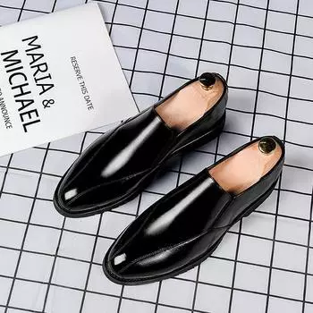 Мода 2024 Весна Осень Новые мужские мокасины Свадебная обувь жениха Высококачественная деловая обувь Мужская обувь из натуральной кожи Бесплатная доставка 38 чёрный
