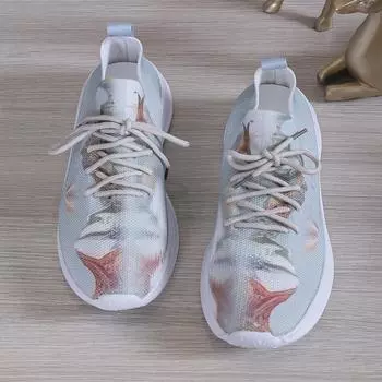 Мода 2024 Весна/Осень Женские Кроссовки из вулканизированной стали на шнуровке Легкие Повседневные Кроссовки для Женщин Уличная Нескользящая Спортивная Обувь Сетчатые Балетки с Воздушной Сеткой 35 серый