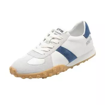 Мода 2024 Весна Осень Женские Замшевые Кожаные Повседневные Кроссовки Лоскутные Разноцветные Шнуровка Круглый Носок Туфли На Платформе Женские Балетки 35 бежевый