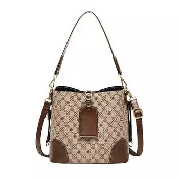 Мода 2024 Женская Большая Сумка Дизайнеры Роскошные Сумки Печатное Ведро Простая Женская Сумка Известный Бренд Сумка Через Плечо Женские Сумки хаки