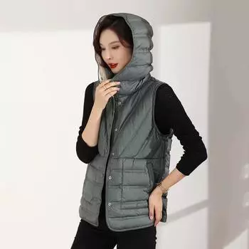 МОДА 2024 зимняя модная женская двухсторонняя одежда легкая тонкая с капюшоном пуховая свободная большого размера прессованная клеевая теплая зимняя Одежда M розовый