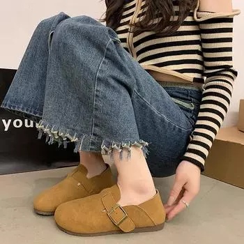 мода 2024Autumn Classic Cork Clogs Тапочки для женщин и мужчин Мягкие стельки Замшевые сандалии с поддержкой свода стопы Модная пляжная обувь Домашние мюли 35 жёлтый