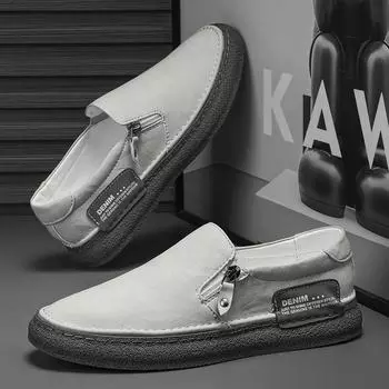 Мода 2024Новинка Модные мягкие мокасины для мужчин из натуральной кожи для ходьбы Повседневная нескользящая классическая обувь для офиса и бизнеса 38 серый