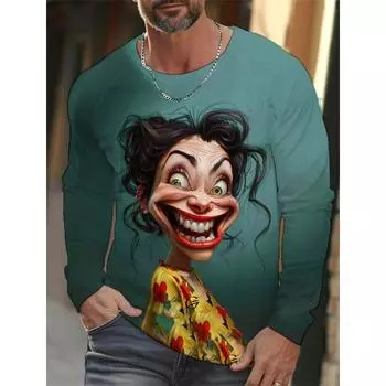 Мода 2025 года, мужская забавная абстрактная футболка, графическая 3D-печатная футболка, повседневная футболка с коротким рукавом, свободный мужской топ, удобный S