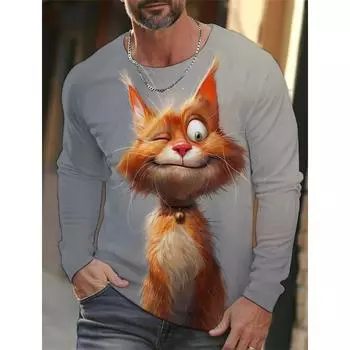 Мода 2025 года, новые забавные футболки с животными для мужчин, графические футболки с 3D-принтом, повседневные футболки с коротким рукавом, свободная мужская одежда, топы S