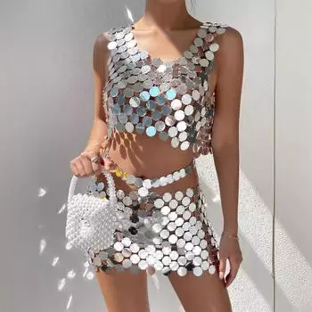 Мода 2025 Прямые продажи 22 крест новый панк стиль сексуальный уличный набор бусин 22 One size