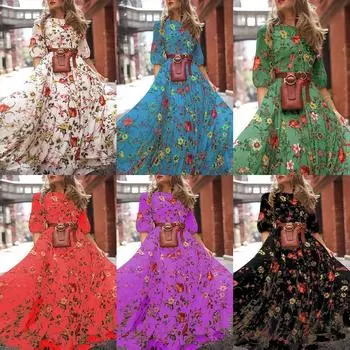 Мода 2025 весна новое женское платье-маятник с принтом облегающее платье S