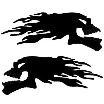 Мода 2шт 3D Серебряный хром призрак мотоцикл автомобиль наклейка стиль украшения наклейки наклейки чёрный