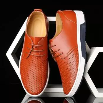 Мода 38-48 Модные повседневные ажурные мужские мокасины большого размера Разнообразие цветов Дизайнеры Новые мягкие подошвы Кожаные мужские туфли 38