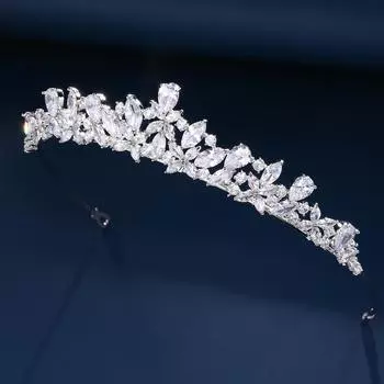 Мода 3A Цирконий Головной Убор Корона Свадебный Банкет Платье Свадебные Аксессуары Для Продажи белый