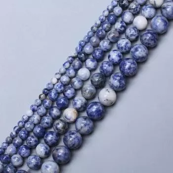Мода 4/6/8/10/12 мм 60-15 шт. натуральный камень круглые синие точечные бусины для изготовления ювелирных изделий DIY браслет ожерелье ручная работа нежные ювелирные аксессуары 4mm about 40pcs