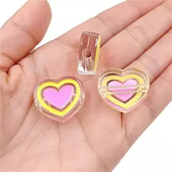 Мода 5 шт. персиковые сердечки свободные бусины акриловые DIY ювелирные аксессуары материал для браслета ожерелья изготовление сердечек бусины креативные капельные масляные аксессуары белый