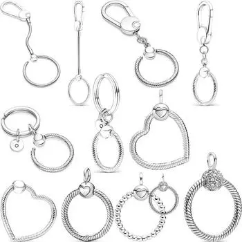Мода 925 Серебро О Сердце Подвеска Брелок Бусины Подходит Оригинальные Подвески Ожерелье DIY Женщины Ювелирные Изделия Подарок Бесплатная Доставка
