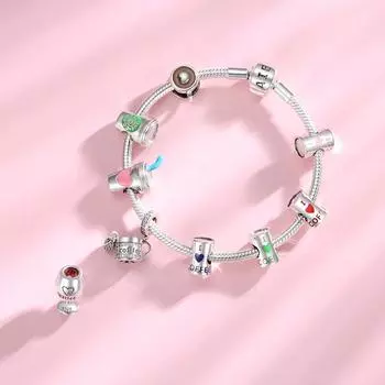 Мода 925 стерлингового серебра ярко-красный Cz винный кубок тонкие бусины подходят оригинальный браслет Jiuhao шарм изготовление ювелирных изделий