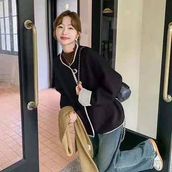 МОДА бежевый ретро вельветовый пиджак из овечьей шерсти для женщин осень-зима 2024 новая корейская версия свободная теплая одежда из хлопка Одежда S