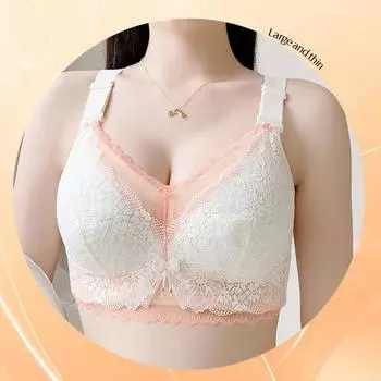 мода Большая грудь показывает маленькую грудь, летнее нижнее белье, тонкий женский бюстгальтер с полной чашкой без стальных колец, большой размер, двойная грудь, бюстгальтер против провисания. 34/75B
