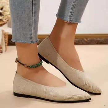 Мода Большой размер 43 Небольшой носок Повседневная обувь для женщин Мокасины Летние сетчатые женские дышащие кроссовки Удобная мягкая подошва Женская обувь 36 бежевый