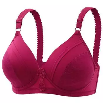 мода Большой размер без стального кольца, тонкое, сексуальное нижнее белье с присборкой, удобный и дышащий бюстгальтер, красивый бюстгальтер с регулировкой сзади сверху 80B бордовый