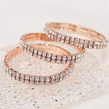 Мода бриллиантовый эластичный браслет женский хрустальный браслет подарки ювелирные изделия аксессуары браслет розового золота