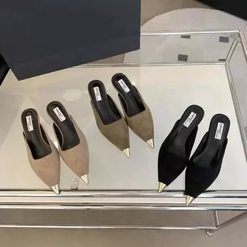 Мода Черный Зеленый Бежевый Женские Шлепанцы Тапочки Повседневные Мюли Туфли Слипоны Летние Уличные Шлепанцы Мюли Туфли Тонкие Средний Каблук Повседневные 39 5.5 бежевый