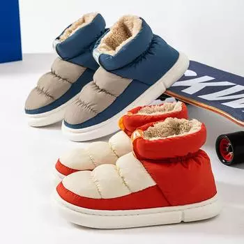 Мода Comwarm 2024 зимние женские зимние сапоги теплые новые стильные мужские хлопковые тапочки для дома и улицы высокие плюшевые подкладки обувь Прямая поставка 36-37(8.8-9 inch)