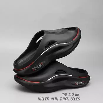 мода Comwarm Мужские сабо Тапочки Мужские плоские сандалии Летние дырки Садовая обувь Пляжные сандалии для улицы EVA Толстая подошва Домашние тапочки Мода 38-39 синий