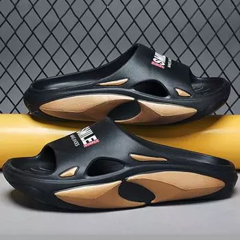 мода Comwarm Новые модные мужские тапочки Лето 2024 Пляжные тапочки Мягкие износостойкие модные шлепанцы из ЭВА Домашний комфорт Шлепанцы 40-41(24.5-25cm)