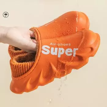 мода Comwarm зимние меховые женские кроссовки мужские модные плюшевые пушистые тапочки женские 2024 новые пушистые мягкие водонепроницаемые домашние шлепанцы женские 36-37 белый