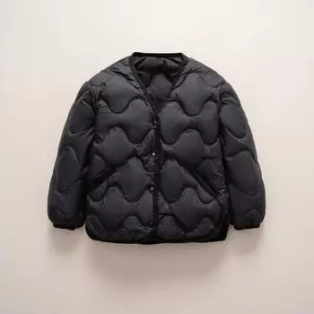 МОДА Детские легкие и тонкие пуховики без воротника Теплые осенне-зимние легкие куртки для мальчиков и девочек Одежда 100cm