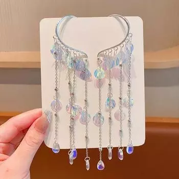 Мода Девочки Бант Цепочка на лоб Заколка для волос Дети Лоб Принцесса Кисточка Русалка Карта для волос Маленькая девочка Аксессуары для волос Size fits all