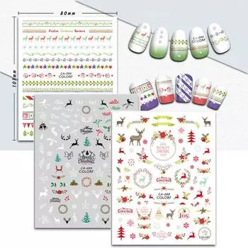 Мода DIY Красота Снежинка украшения ногтей Рождественский дизайн ногтей наклейки Рождественская наклейка CA-083