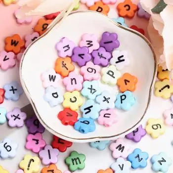Мода DIY ремесла цветок красочные буквы акриловые бусины кулон для изготовления ювелирных изделий браслет ожерелье 20 шт. 12 мм