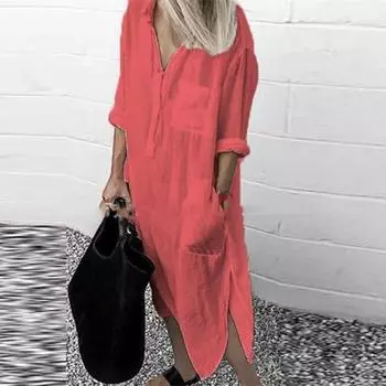 МОДА Длинное платье из хлопка и льна больших размеров для женщин 2023 года, повседневное платье-рубашка с коротким рукавом, женская одежда больших размеров Y2K S белый