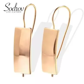 Мода Длинные Квадратные Глянцевые Серьги для Женщин Цвета Розового Золота Классические Простые Висячие Серьги
