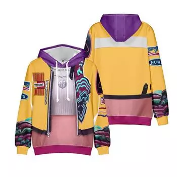 Мода для фанатов K-pop, толстовка с графическим принтом «Охотники на демонов», уличная спортивная, для косплея, пуловеры, толстовка с капюшоном, костюм для косплея XS