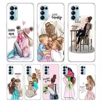 Мода для мамы и девочки для OPPO Reno7 SE 6 5 ZF 4G 5G Find X2 X3 Neo Lite Pro Plus Прозрачный мягкий чехол для телефона Coque OPPO Find X2 Neo