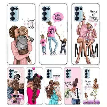 Мода для мамы и девочки для OPPO Reno7 SE 6 5 ZF 4G 5G Find X2 X3 Neo Lite Pro Plus Прозрачный мягкий чехол для телефона Coque OPPO Reno5 F 4G