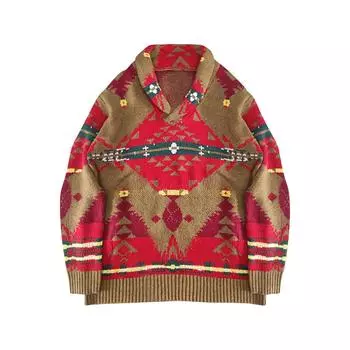 Мода для отдыха с длинным рукавом Slim Fit вязаный свитер пуловер свитер XXL красный