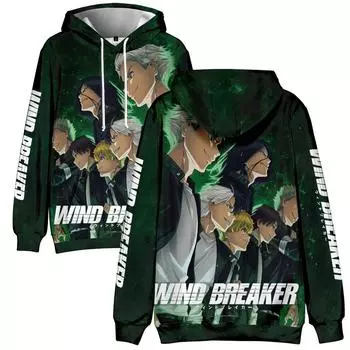 Мода для поклонников WIND BREAKER Аниме Печатный свитшот Спорт на открытом воздухе Косплей Пуловеры Толстовка Косплей Костюм XS
