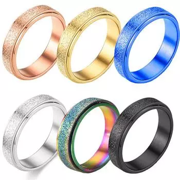 Мода для женщин и мужчин кольца из нержавеющей стали ювелирные изделия унисекс спиннер подарки антистрессовые игрушки спиннинг тревожное кольцо вращается свободно 10 чёрный