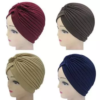 Мода для женщин повязка на голову завязанная мусульманская шапка тюрбан для взрослых банданы популярная повязка на голову химиотерапия эластичная индийская шапка 1 шт хиджаб высокое качество горячая распродажа темно-синий