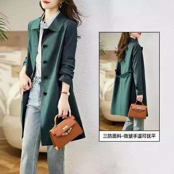МОДА Двухслойный тренчкот женский средней длины 2024 весенние модели маленький повседневный тонкий инструментальный пиджак M recommends 85-52.5 kg