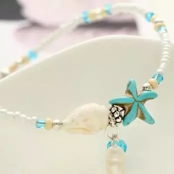 Мода Европа и Америка Мода Ножной браслет Ракушка Звезда Подвеска Бусины Песчаный Пляж Ножной браслет